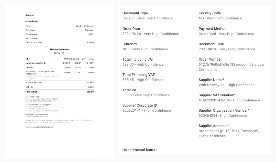 Smartscan - invoice with fields